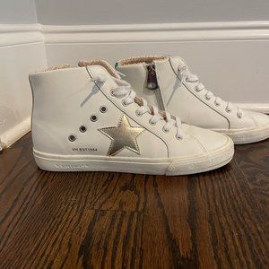 WHITE VINTAGE HAVANA HIGH-TOP SNEAKERS